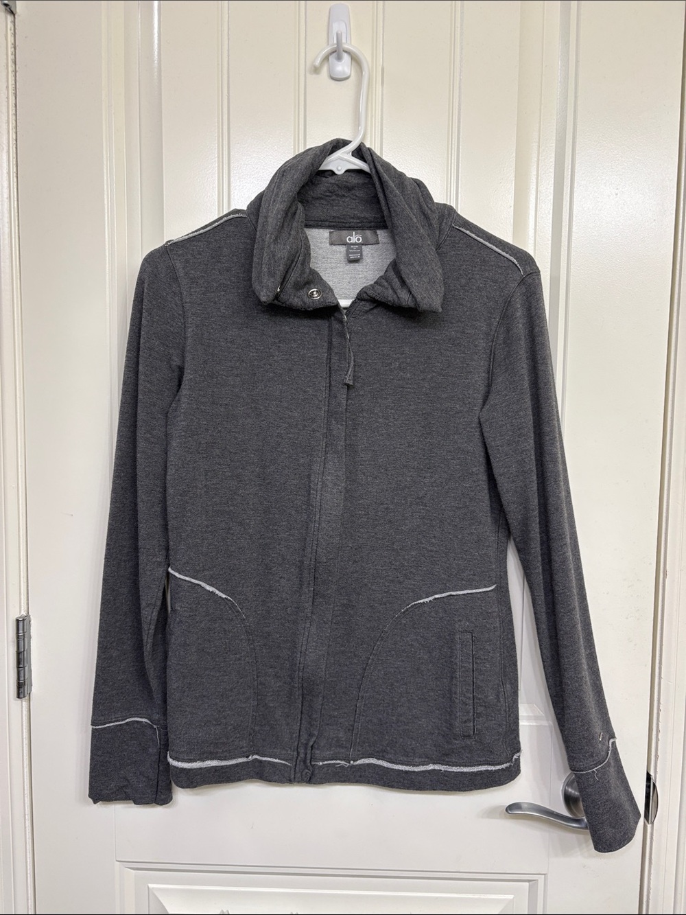 ALO Yoga Dark Gray Zip-Up Hoodie Sweatshirt